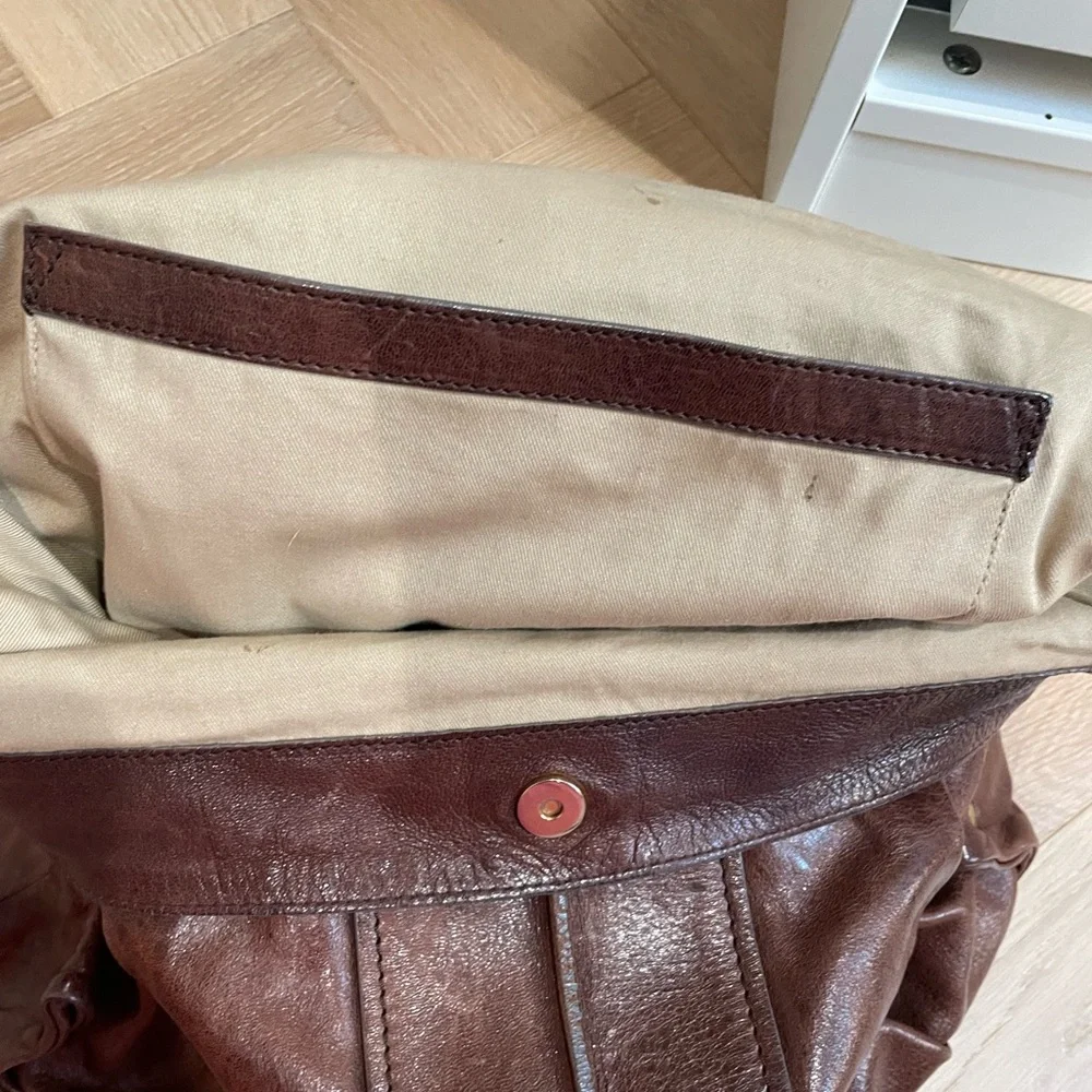 CHLOE Heloise Hobo Cognac Brown Leather Tote Bag - Chloe Shoulder Bag Lambskin - Picture 13 of 16